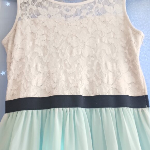 Cute Rare Editions Teal And White Floral Dress - Picture 3 of 8